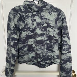 Lululemon Cropped Blue Camouflage Hoodie